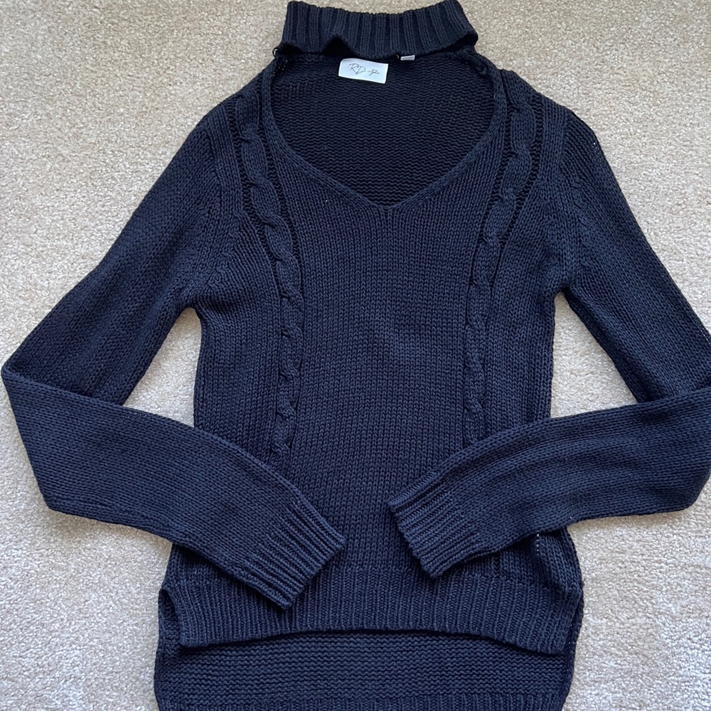 Black choker neck sweater